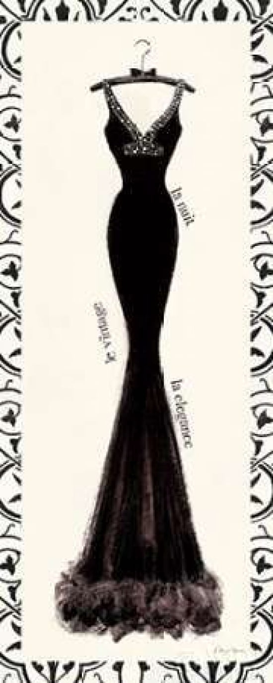 Couture Noir Original I with Border Canvas Art - Emily Adams (24 x 48)