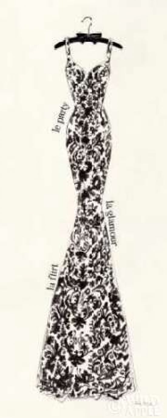 Couture Noir Original II Canvas Art - Emily Adams (10 x 20)