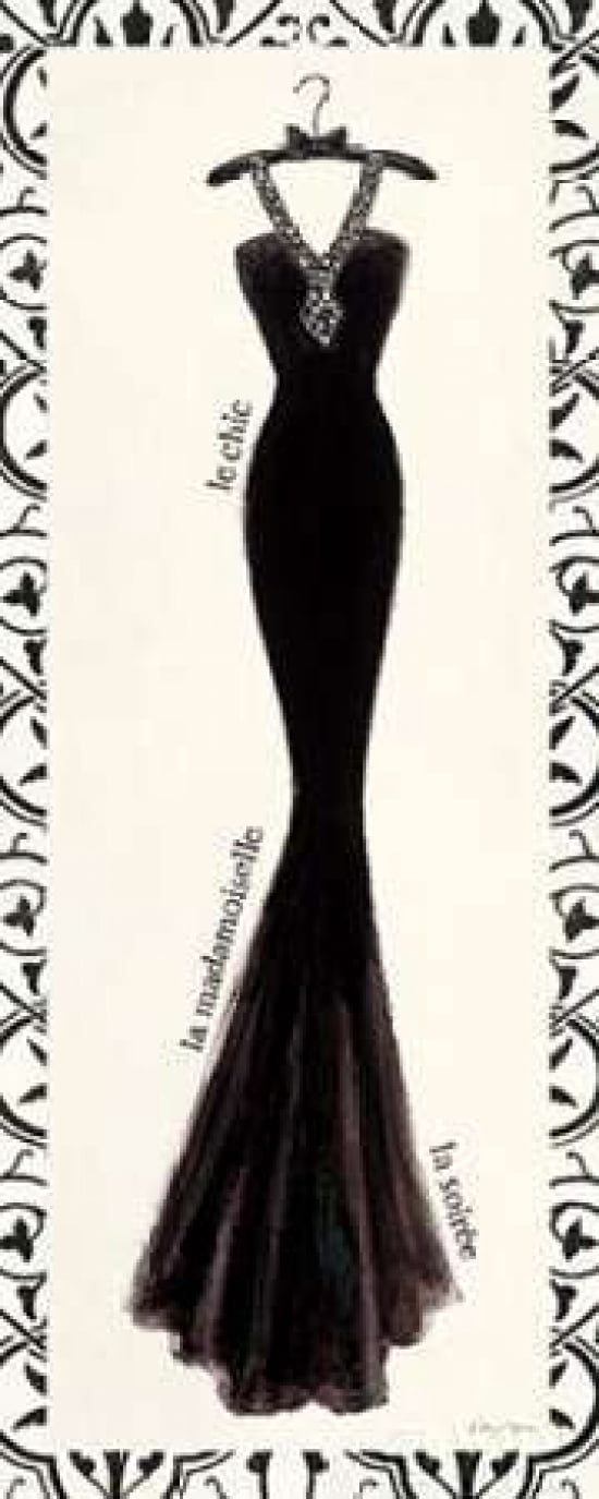Couture Noir Original III with Border Canvas Art - Emily Adams (24 x 48)