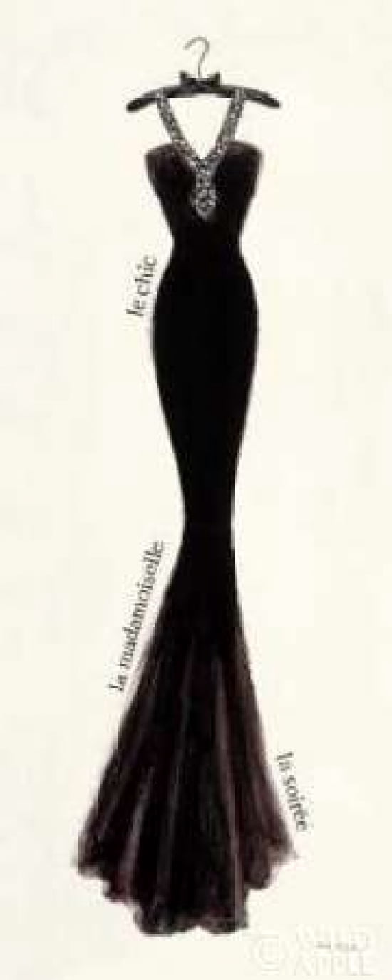Couture Noir Original lII Canvas Art - Emily Adams (24 x 48)