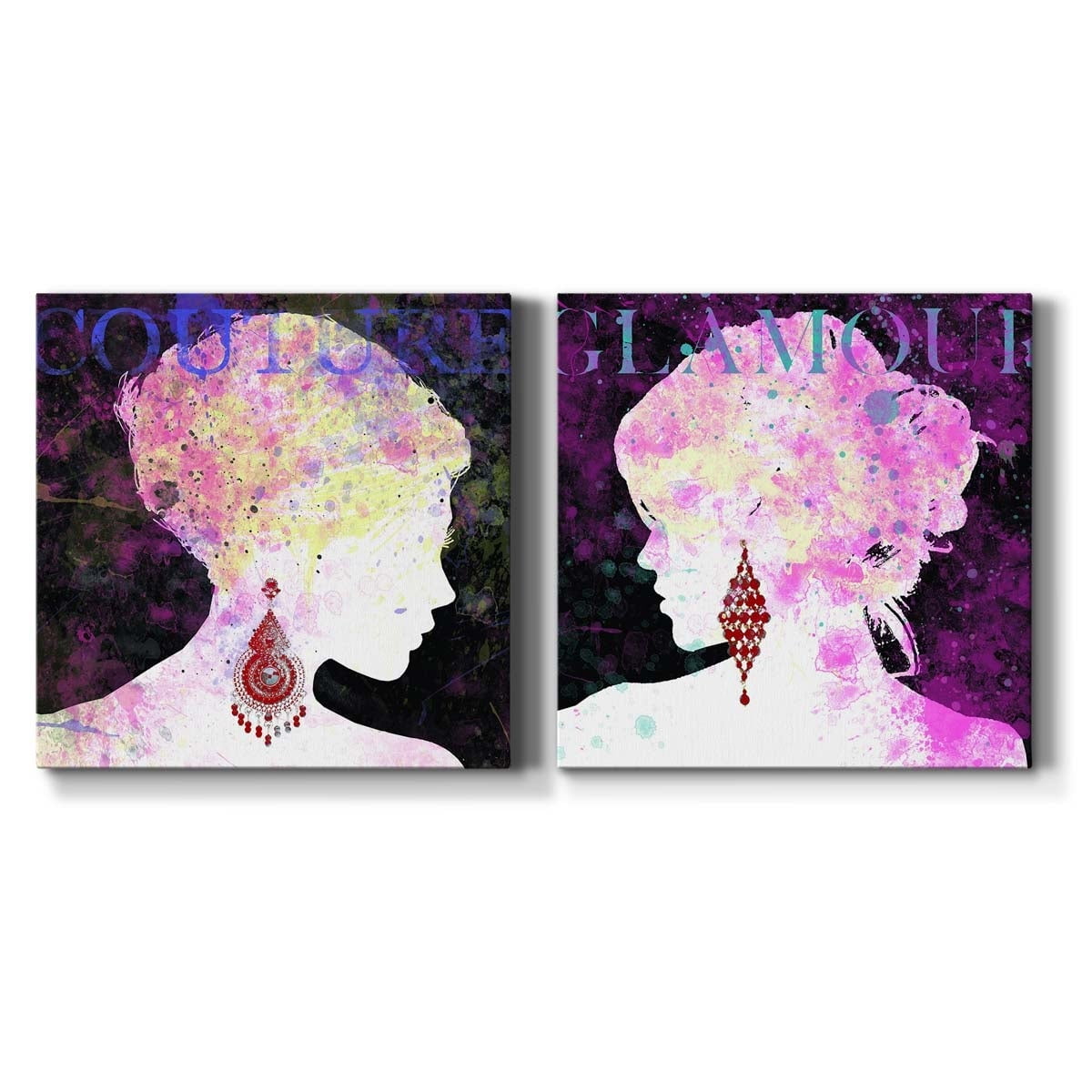 Couture - Premium Gallery Wrapped Canvas - Ready to Hang Set of 2 - 40 x 40 Each