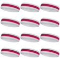 thumbnail image 1 of Couver 2 Color White Sport Head Sweatband Terry Cloth Headband - 12PCS Bulk Set ( Hot Pink), 1 of 6