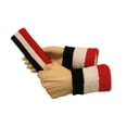thumbnail image 1 of Couver 3 Color Striped Terry Sports Sweat Headband & Wristband 3 Pieces Set, One Size (Black/White/Red), 1 of 10