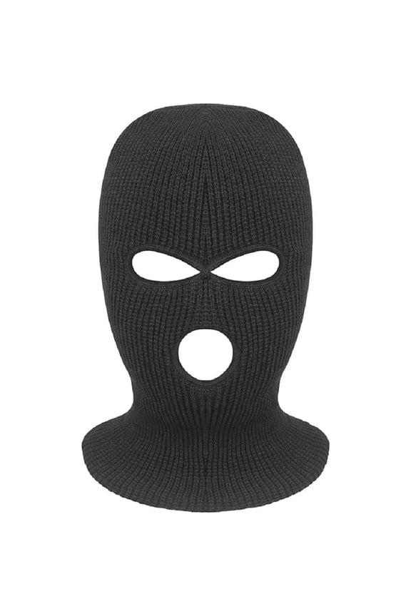3-Hole Full Face Mask Cover Ski Mask Winter Balaclava Beanie Knitted Face Cover for Winter Outdoor Sports, Charcoa, One Size, 1 Piece