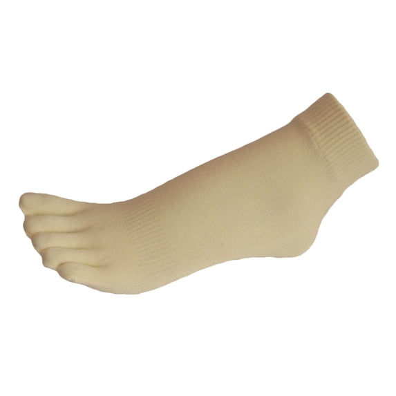 Couver 5 Finger Toes Ankle Toe Socks 1 Pair, Light Yellow, Small