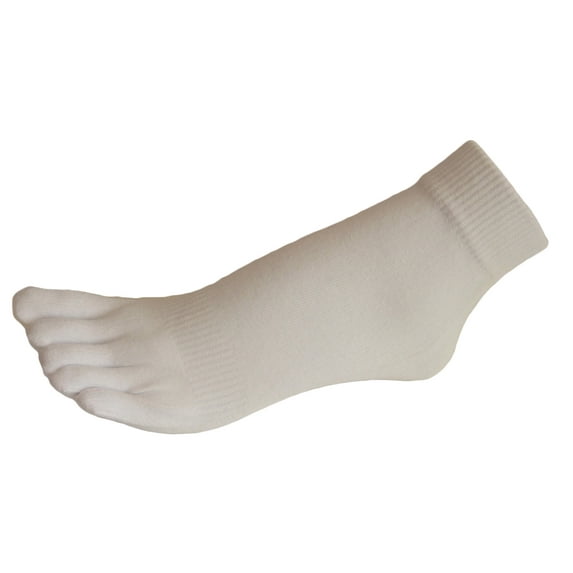 Couver 5 Finger Toes Ankle Toe Socks 1 Pair, White, Small