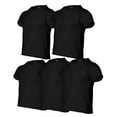 thumbnail image 1 of Couver 5-Pack Toddler Baby Girls Boys Cotton Jersey Short-Sleeve T-Shirt, Activewear, Black, 7, 1 of 5