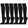 thumbnail image 1 of Couver Adult Unisex Casual Wear Cotton Knee High Referee Socks Multi-Assorted Pack( Black, Large (6 Pairs)), 1 of 2