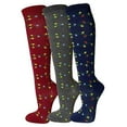 thumbnail image 1 of Couver Adult Unisex Casual Wear Cotton Knee High Referee Socks Multi-Assorted Pack(Christmas Lights , Medium (3 Pairs)), 1 of 1