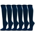 thumbnail image 1 of Couver Adult Unisex Casual Wear Cotton Knee High Referee Socks Multi-Assorted Pack( Navy, Large (6 Pairs)), 1 of 2