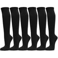 thumbnail image 1 of Couver Casual Wear Cotton Knee High Referee Socks, Black, Youth Extra Small 1 to 3T, 6 Pairs, 1 of 2