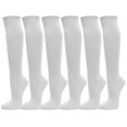 thumbnail image 1 of Couver Casual Wear Cotton Knee High Referee Socks Multi-Assorted Pack( White, Medium (6 Pairs)), 1 of 2