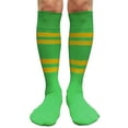 thumbnail image 1 of Couver Cotton 4 Stripes Knee High Bright Green Softball Baseball Sports Tube Socks, Golden Yellow Medium, 1 of 7