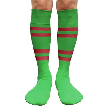 Couver Cotton 4 Stripes Knee High Bright Green Softball Baseball Sports Tube Socks, Hot Pink Medium