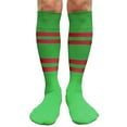 thumbnail image 1 of Couver Cotton 4 Stripes Knee High Bright Green Softball Baseball Sports Tube Socks, Hot Pink Medium, 1 of 7