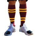 thumbnail image 1 of Couver Cotton Maroon Striped Softball Baseball Sports Knee High Tube Socks, Golden Yellow Medium, 1 of 7