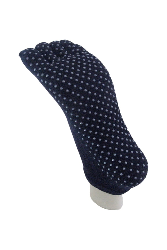 Cotton Non Slip Skid No-Show Yoga 5 fingers Toed Socks, Navy Small