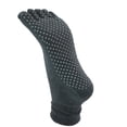 thumbnail image 1 of Couver Cotton Unisex No Skid No Slip Sole Yoga 5 fingers Toed Socks(Length:Ankle), Charcoal Medium, 1 of 8