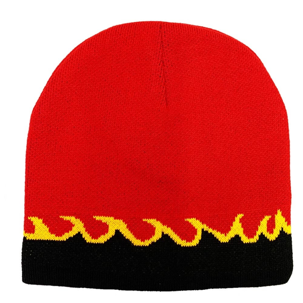 Couver Flame Fire Design Cuffless Beanie Hat Ski Beanie Hat