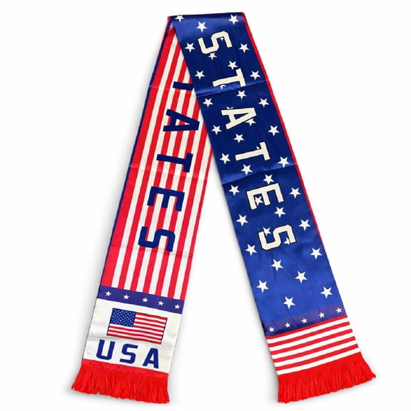 Couver Double Side Football Soccer Fan Scarf - Unisex Adult 100% Polyester For Championship Soccer Ball National Events, USA