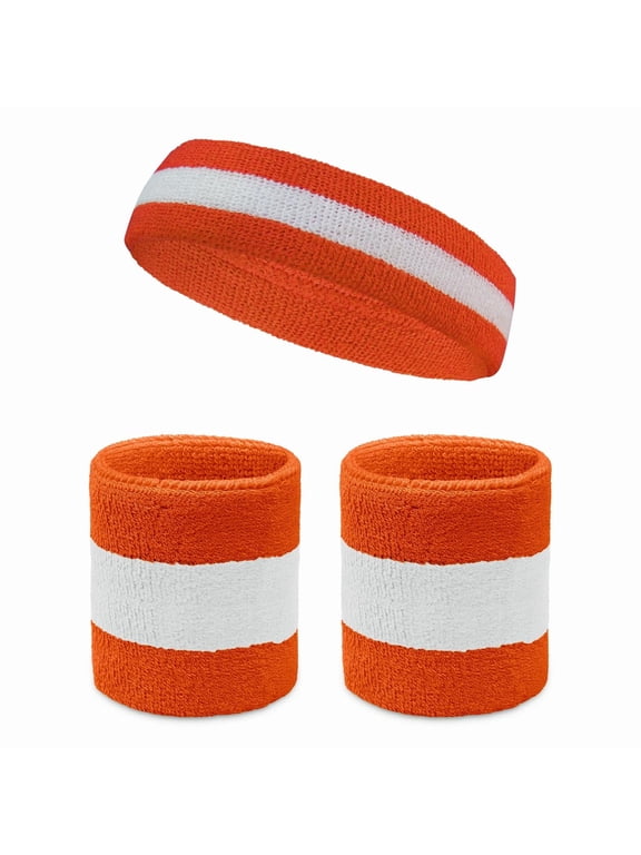Jackie Moon Semi Pro Halloween Costume Accessories Retro 70s Basketball Outfit Set, 1 Headband & 2 Wristbands