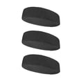 thumbnail image 1 of Couver Large & Thick Plain Solid Basketball Head Sweatband, Solid Charcoal, 3 Pack, 1 of 10