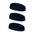 thumbnail image 1 of Couver Large & Thick Plain Solid Basketball Head Sweatband, Solid Navy, 3 Pack, 1 of 10