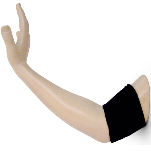 Couver Men's Arm/Bicep Bands (Cotton Terry Cloth) for Sweat Armband, Black (1 Pair)