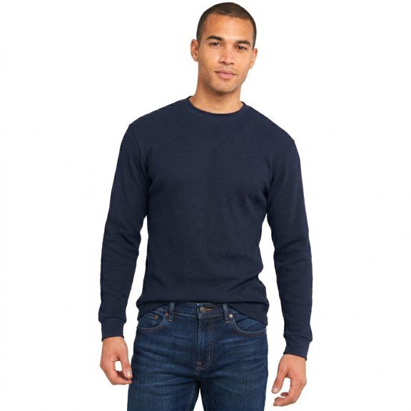 Couver Men's Medium Weight Cotton Long Sleeve Thermal Top, Navy, X-Large, 1 Pack