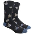 thumbnail image 1 of Couver Mens Cotton Novelty Crew Dress Socks with Cute Animal Design- Animal / Curious Cat Charcoal, 10-13, 1 Pair, 1 of 6