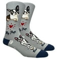 thumbnail image 1 of Couver Mens Cotton Novelty Crew Dress Socks with Cute Animal Design- Dogs / Boston Terrier, 10-13, 1 Pair, 1 of 6