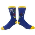 thumbnail image 1 of Couver Mens Cotton Novelty Crew Dress Socks with Cute Cartoon Design- Cartoon / Fish / Hello Boys, 10-13, 1 Pair, 1 of 6