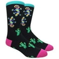 thumbnail image 1 of Couver Mens Cotton Novelty Crew Dress Socks with Plant Floral Nature Design- Cartoon / Plant / Gekko, 10-13, 1 Pair, 1 of 6