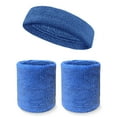 thumbnail image 1 of Couver Mens Headband Wristband Sweatbands Set - (1 Headband and 2 Wristbands) Cotton for Sports & More, 1 of 9
