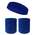 thumbnail image 1 of COUVER Unisex Athletic Sports Headband Wristband Sweatbands Set (1 Headband & 2 Wristbands), Blue, One Size, 1 Set, 1 of 9
