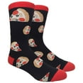 thumbnail image 1 of Couver Mens Novelty Socks Colorful Funny Pattern Dress Casual Socks- Cartoon/Food/Pizza Pizza - Black/Red, 10-13, 1 Pair, 1 of 6