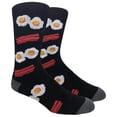 thumbnail image 1 of Couver Mens Novelty Socks Colorful Funny Pattern Dress Casual Socks- Food/Bacon & Eggs - Black, 10-13, 1 Pair, 1 of 6