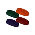 thumbnail image 1 of Couver Multi-Sports Terry Cloth Headband Set, Dark Green/Dark Orange/Dark Red/Dark Purple, One Size, 4-Pack, 1 of 8