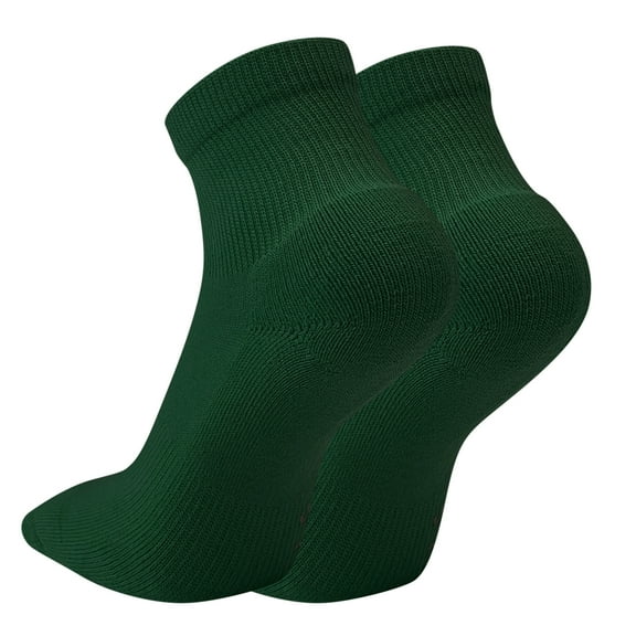 Couver Premium Basketball Athletic Cushioned Crew Socks, DARK GREEN, Medium