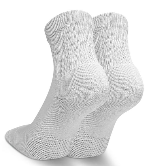 Couver Premium Basketball Athletic Cushioned Crew Socks, WHITE, Large