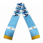 Couver Reversible National Soccer Fan Scarf - Soft Knit Polyester Country Flag Design For Sports, Fan Accessory for Game Day, ARGENTINA