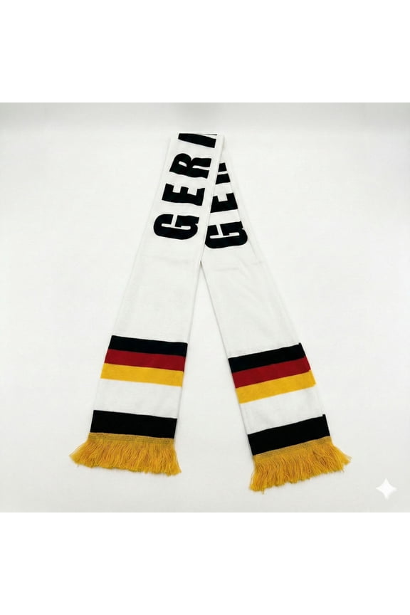 Reversible National Soccer Fan Scarf - Soft Knit Polyester Country Flag Design For Sports, Fan Accessory for Game Day, GERMANY