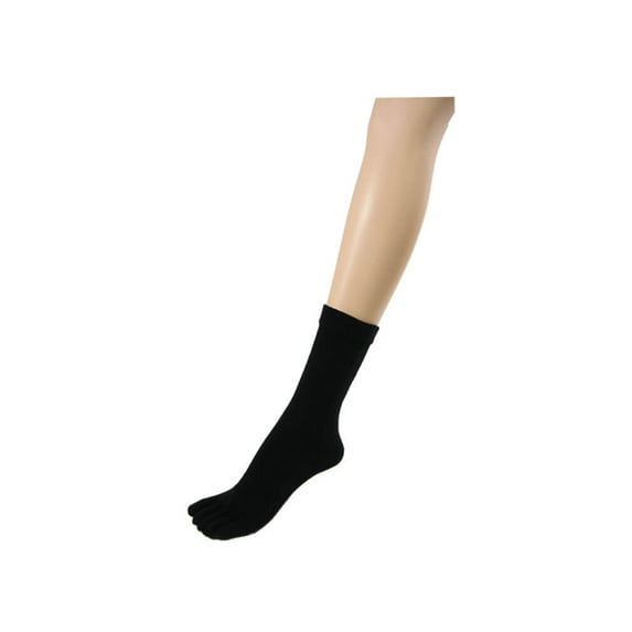 Couver Soft Cotton Ankle Toe Socks 1 Pair, Black, Medium