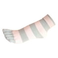 thumbnail image 1 of Couver Soft Cotton White Striped Ankle Toe Socks 1 Pair, Small, Baby Blue / White, 1 of 10
