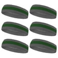 thumbnail image 1 of Couver Sports Terry Cloth 2 Colors Stripes Head Sweatband - 6 Pieces Pack (Green / Steel Blue), 1 of 7