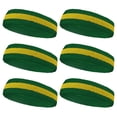 thumbnail image 1 of Couver Sports Terry Cloth 2 Colors Stripes Head Sweatband - 6 Pieces Pack (Yellow / Green), 1 of 7