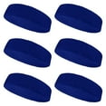 thumbnail image 1 of Couver Standard Size Unisex Head Sweatband fit for most Kids & Adult for all purpose 6 Pieces Pack, Blue, 1 of 5