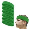 thumbnail image 1 of Couver Standard Size Unisex Head Sweatband fit for most Kids & Adult for all purpose 6 Pieces Pack, Bright Green, 1 of 6