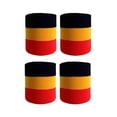 thumbnail image 1 of Couver Striped Sports Wristbands Mens Womens Black Gold Yellow Red, 2 Pairs, 1 of 9