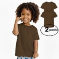 thumbnail image 1 of Couver Toddler Baby Unisex Cotton Jersey Short Sleeve T Shirt Activewear 2 Pack Brown 4T, 1 of 9